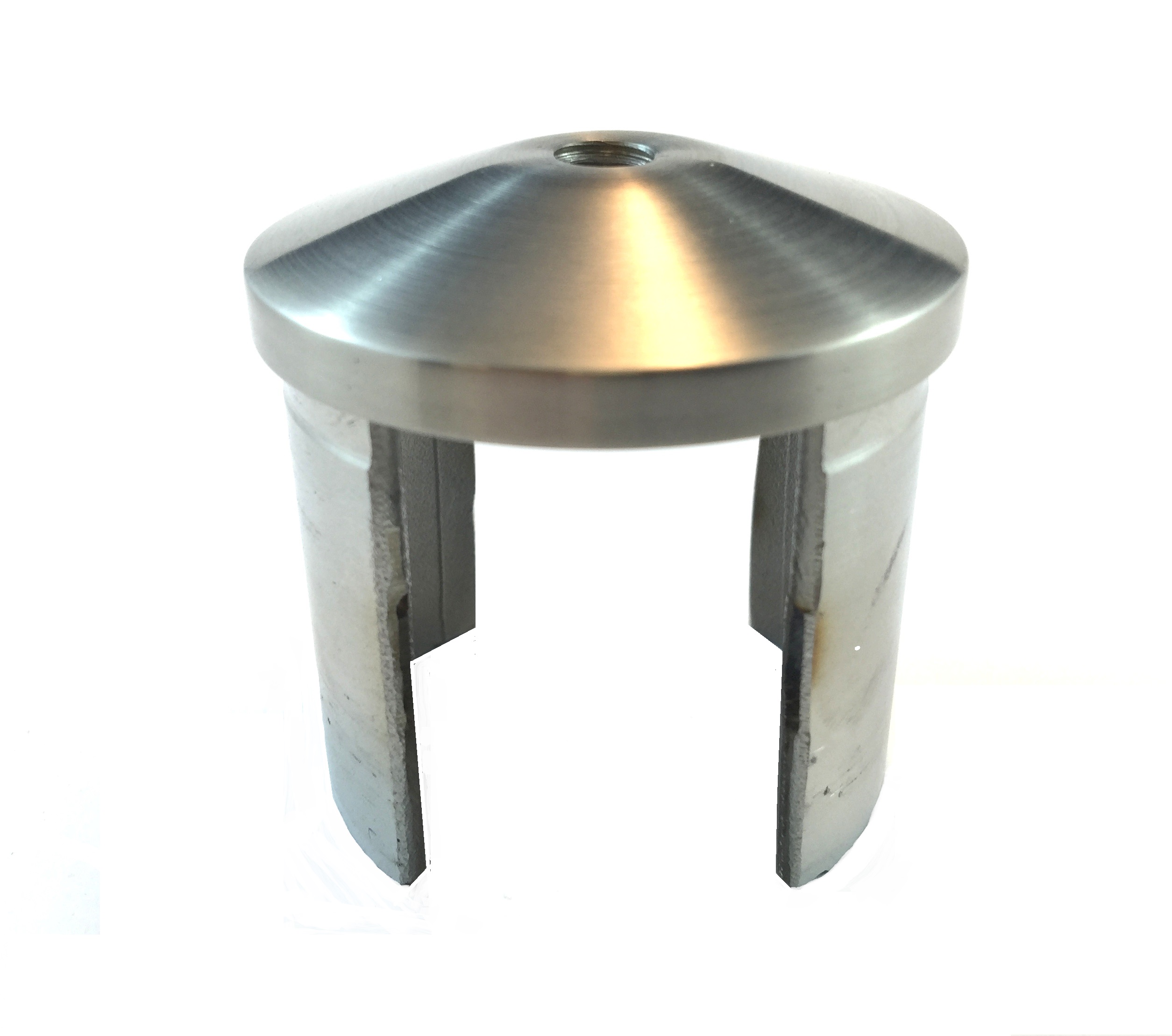 Slotted Round 50mm 180 Deg Slotted Post Reducer 316 Stainless Steel - Polished